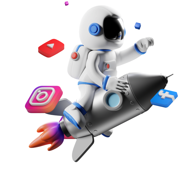 astronauta decolando as redes sociais